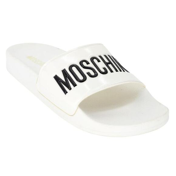 Moschino sz 40 Rubber Logo Slide Sandals MC-S0225P-0012 - Picture 7 of 11